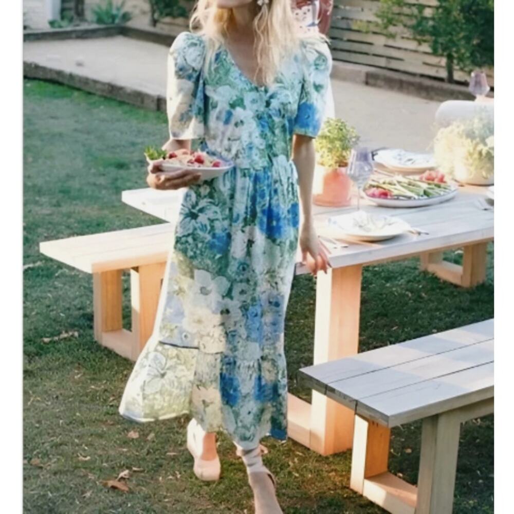 Tuckernuck Jardin De Fleurs Violetta Dress Women Size Large Preppy Feminine
